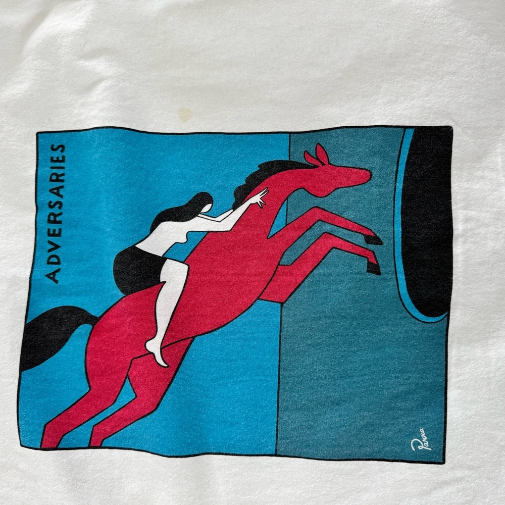 🤍 Parra White Logo Graphic T-Shirt size Xl